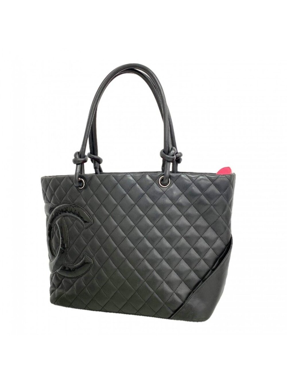 Chanel Tote Cambon Lambskin Black Silver